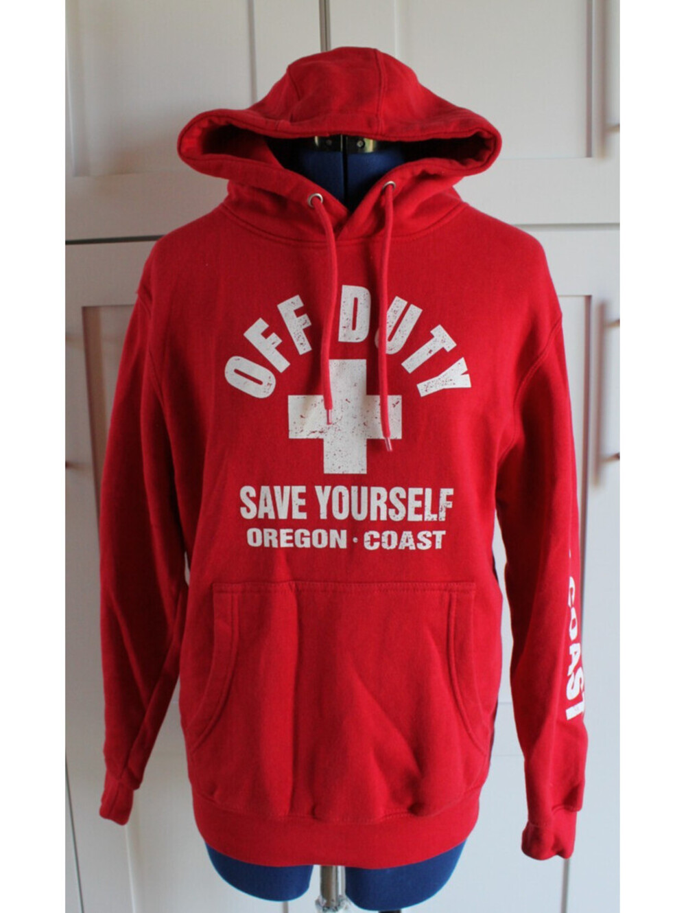 Lane Seven Unisex Adult Small Red Oregon Coast Off Duty Save Yourself Hoodie